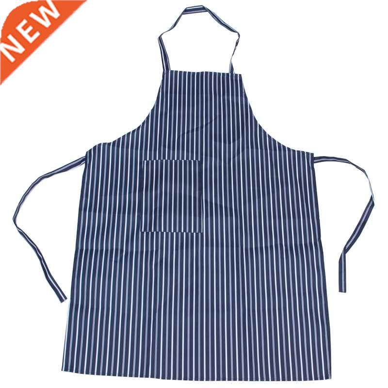 Waterproof Bib Apron Nylon Blue And White Stripe Restaurant
