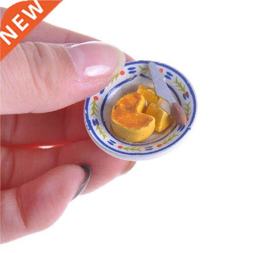 3.3cm Food Cheese Cake On Porcelain Plate Table Decor