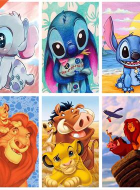 Cartoon Lilo Stitch Nani Diamond Painting Round Diamond Mosa