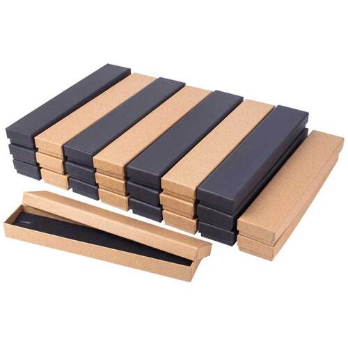 12 pcs 21x4x2cm Rectangle Cardboard Jewelry Set Box for Ring