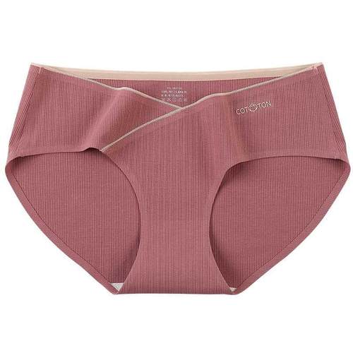 M~4XL Jacquard Cotton Low Waist Belly Maternity Panties Plus