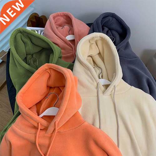 Double-sided polar fleece hoodie women winter Korean version
