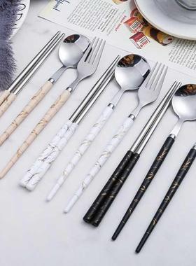 Marble Handle Dinnerware Sets Fork Spoon Knife Set Utensil