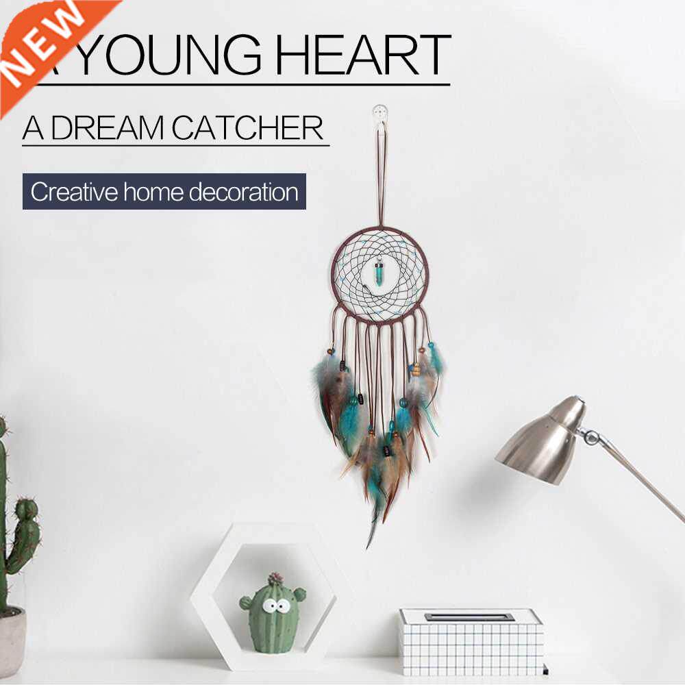 Wind Chimes Handmade Indian Dream Catcher Net with Feathers