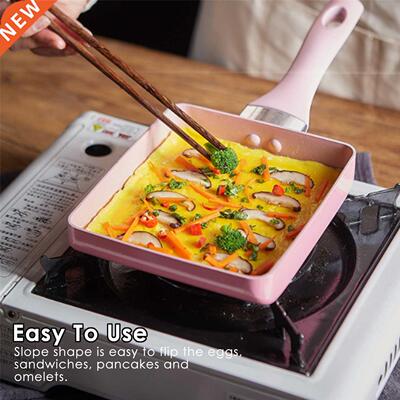 Frying Pan Japanese Tamagoyaki Omelette Pink NonStick Pan