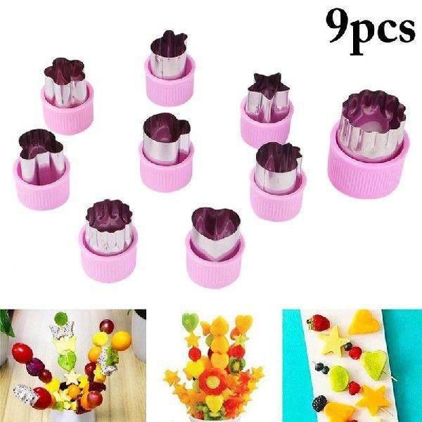 9pcs Cutter Tools D Heart Flower Animal Fruit Stars