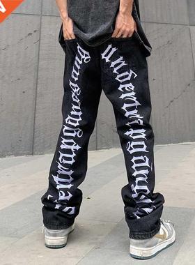 Ripped Hip Hop Hole Embroidery Jens Men's Koren Oversize S