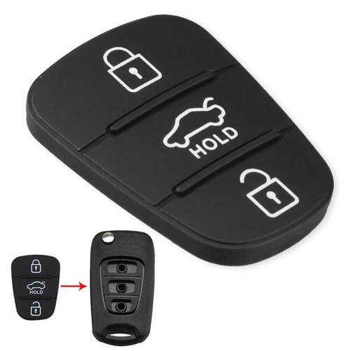 3 Buttons Rubber Pad Insert Replacement for Hyundai Solaris