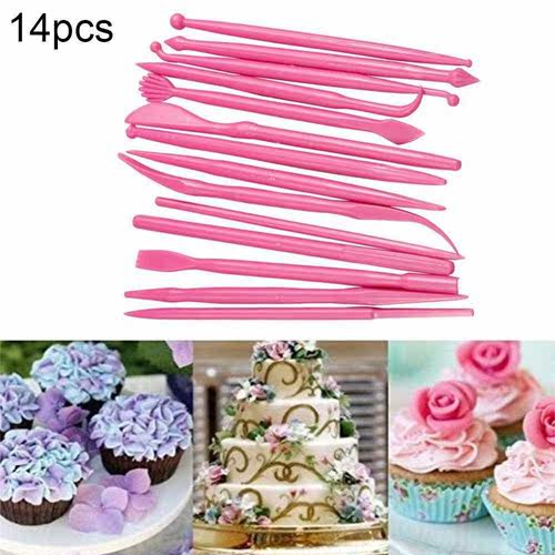 14Pcs Plastic Cake Carving Cutter Mold Pastry DIY