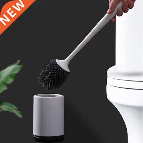 1pc Silicone Toilet Brush And Holder Quick Drain Household