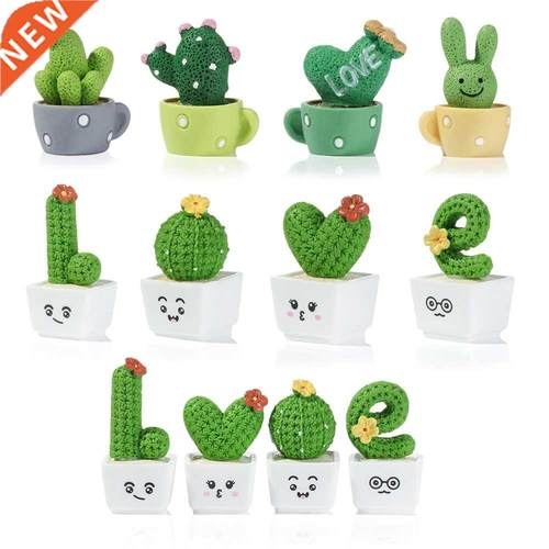 Mini Cactus Flower Miniature Figurines Pot Succulent Plants