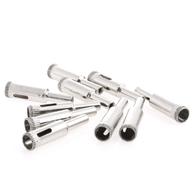 10Pcs 12mm Diamond Coated Core Drill Bits Hole Saw Glass Til