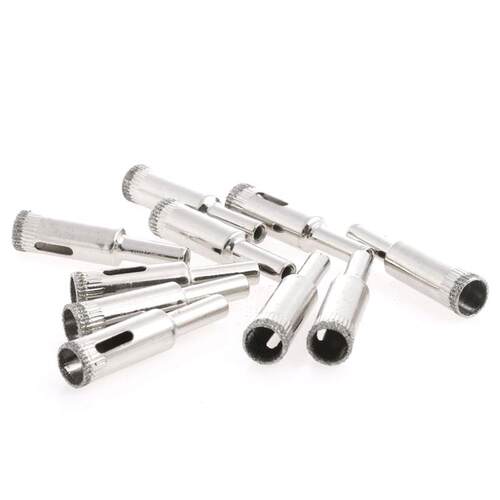 10Pcs 12mm Diamond Coated Core Drill Bits Hole Saw Glass Til