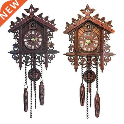 Vintage Wooden Hanging Cuckoo Wall Clock for Living Room Hom