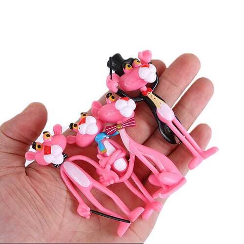 4pcs/lot Action & Toy Figures Pink Panther Cute Doll Micro L
