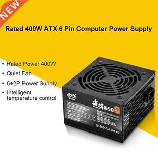 Max 650W PC Power Supply 24 Pin PFC 80Plus Quiet Fan SATA Ga