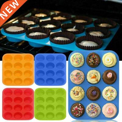 12 Grid Non-stick Silicone Large Muffin Yorkshire Pudding Mo