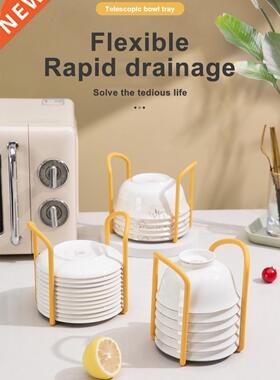 Retractable Desktop Bowl Holder Kitchen Organizer Plastic