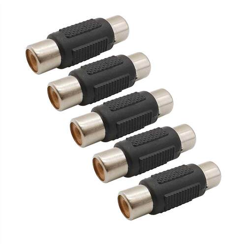5Pcs Dual RCA Female to Female Socket Coupler AV Video Audio