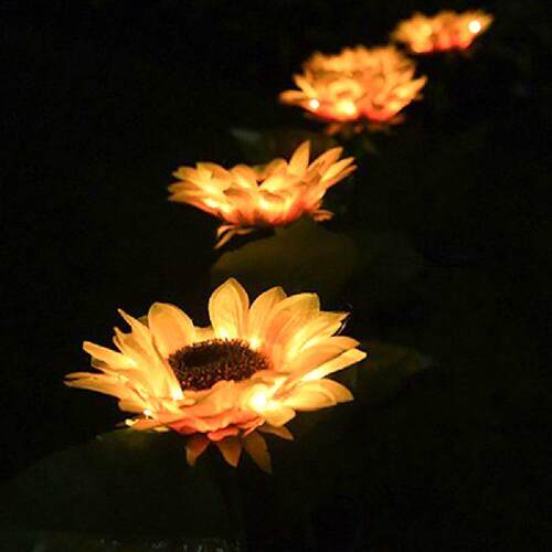 10pcs Sunflower Sol Light LED Lawn Lamp Outdoor