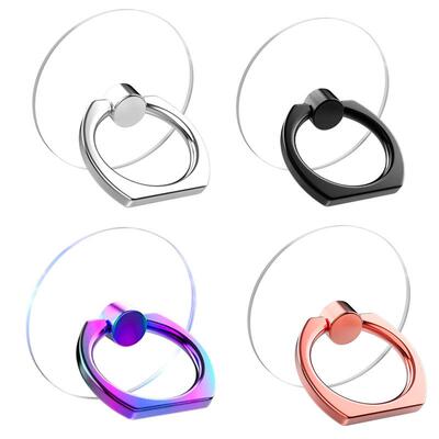Transparent Cell Phone Ring Holder Stand 360° Degree Rotat