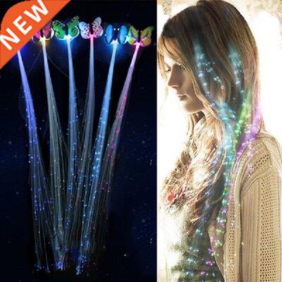 9pcs Glow Hair Braid Hairpin Clip LED Shining Flash Fiber