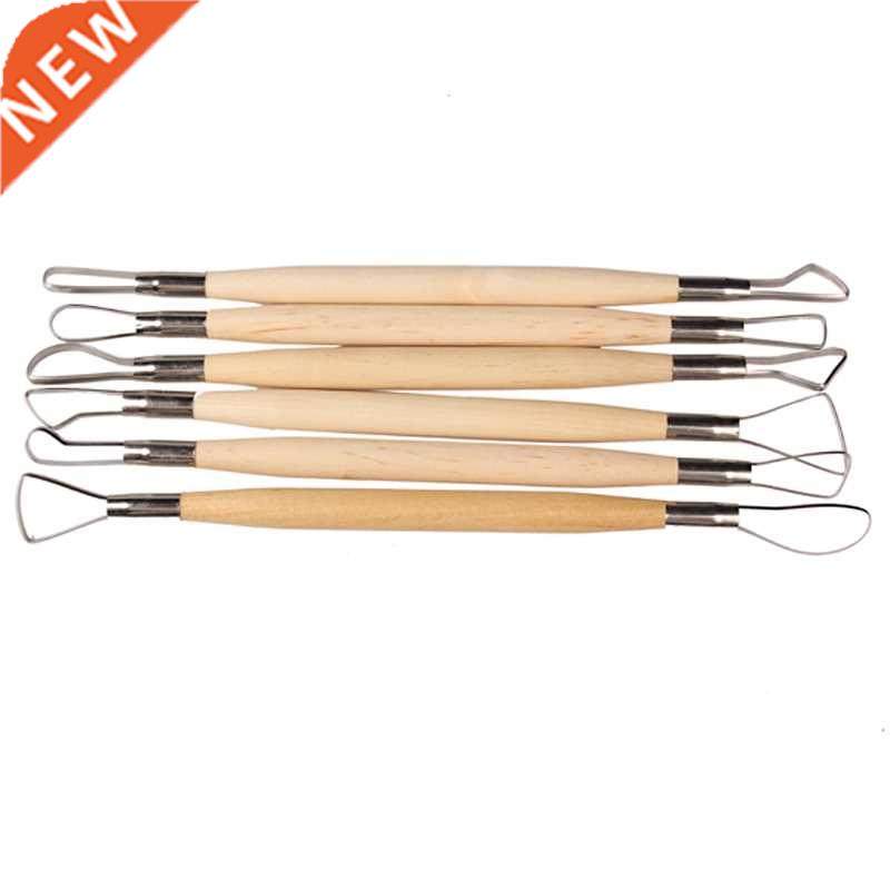 6PCS 8 inch Double End Conventionl Ribbon Tool Wood Hndle