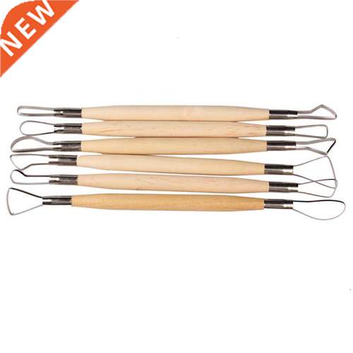 6PCS 8 inch Double End Conventionl Ribbon Tool Wood Hndle