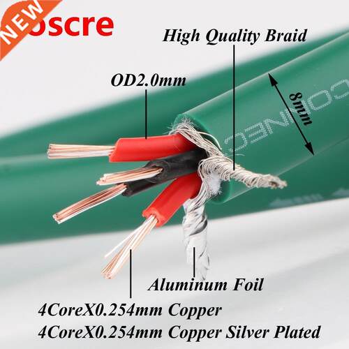 High Quality 2328 Pure Copper silver mixed HiFi Audio cable