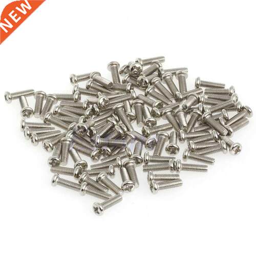 100pcs M3 x 10mm Metric Phillips Round Pan Head Machine Scre