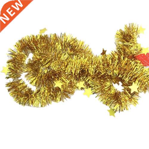 Gold Tinsel Garland Star Ribbon 适用于 Christmas Tree Decora