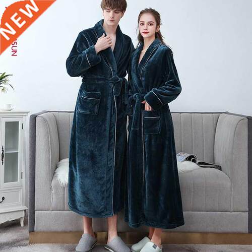 Women Pajamas Flannel Couple Robe 法兰绒情侣浴袍冬大码女睡袍