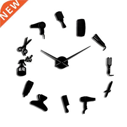 Barber Shop Giant Wall Clock with Mirror Effect Barber T