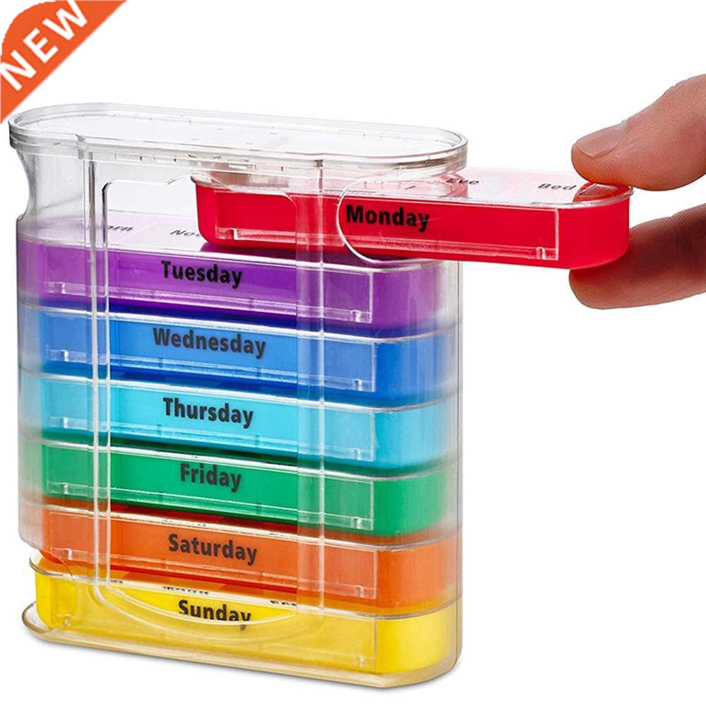7 Days Weekly Pill Organizer Tablet Pill Storage Box 28 Comp