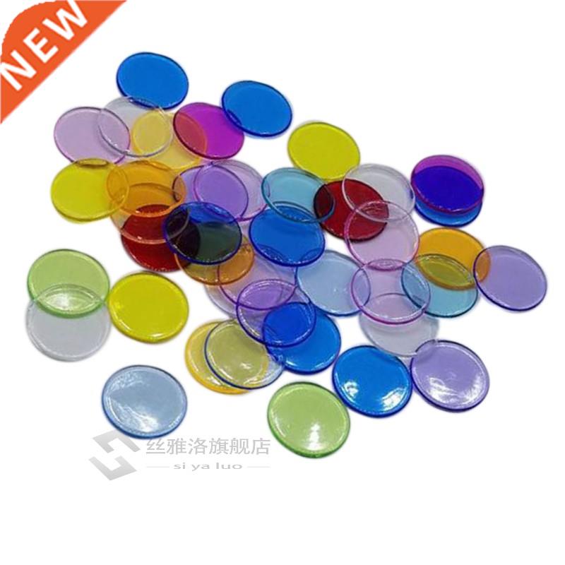 100 Pieces Bingo Chips Transparent Color Counting Plastic Ma