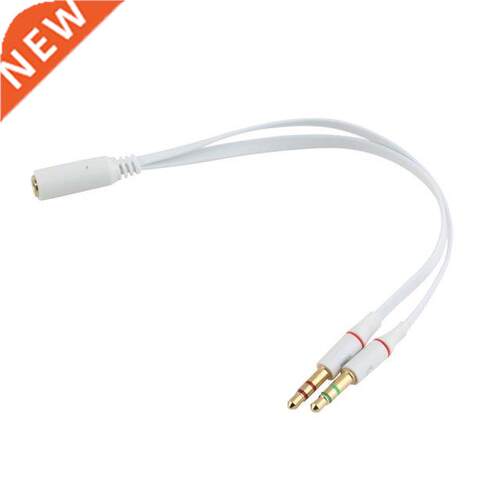 .5mm Gold Plated Audio Mic Y Splitter Cable Headphone Adapt