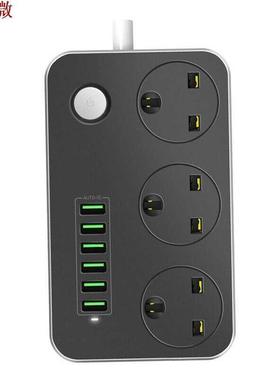 3 Outlet Power Strip Switch with 6 Smart USB Charger Ports E
