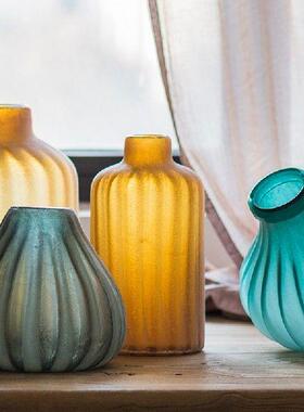 Acrylic Frosted Art Glass Bottle Vase Flower Decorative