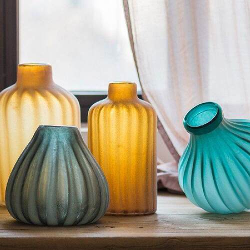 Acrylic Frosted Art Glass Bottle Vase Flower Decorative