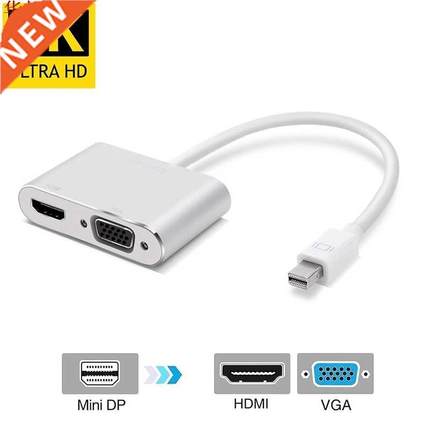 Mini DP Displayport to HDMI 4K 2K VGA 1080P Output Mirror Ex