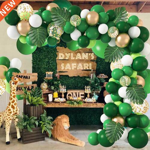 Green Balloon Garland Arch Kit Jungle Safari Party Baloon Wi