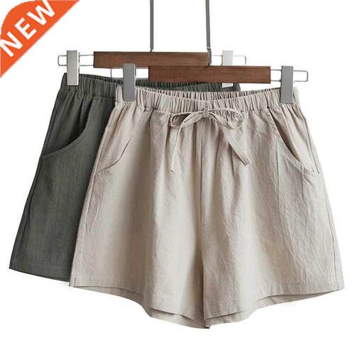 Short Pants Summer Cotton Linen Women Shorts New Fashion Fem