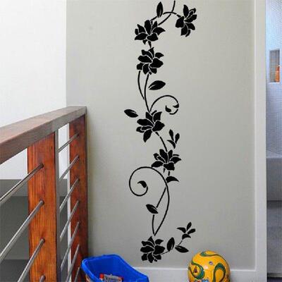 1set Flower Vine Bathroom Wall Decals Art Home Decoration