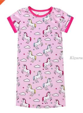 Pink Girl Kids Girls Night Dress Summer Nightgown Girl Unico