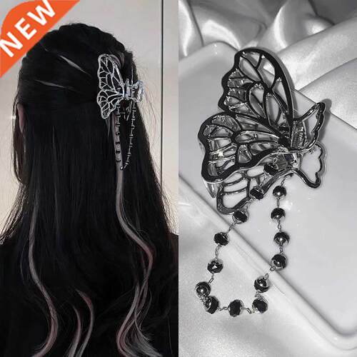 Hollow Out Butterfly Beads Tassel Crab Har Clp For Women G