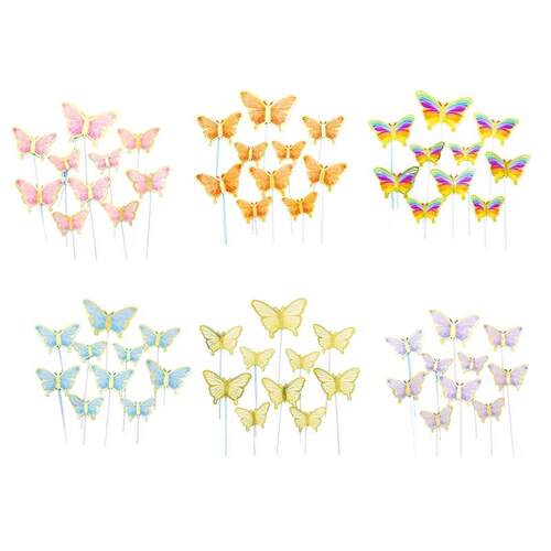 Butterfly Cake Stake Set DIY Cakes Plug Sign Kit Romantic Br
