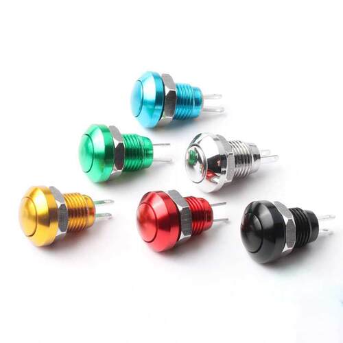 8mm metal button switch oxidation red yellow blue green silv