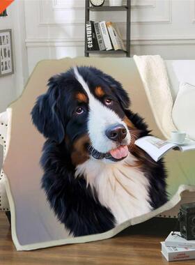 Custom  Prnt Throw Blanket on Bed Sofa 3D Anmal Dog She