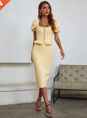 New spring dress high-end women's ruffled temperment dress