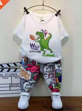 Summer Boy Clothing Sets Baby Dinosaur Short Sleeve T-Shirt